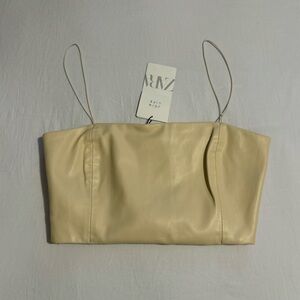 Zara Beige Strapless Top
